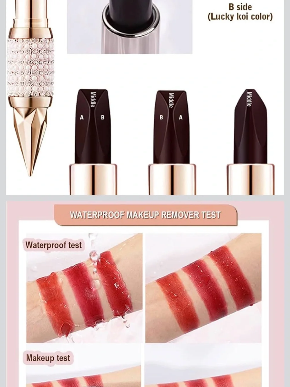 Ornate Diamond Section One Tricolor Lipstick